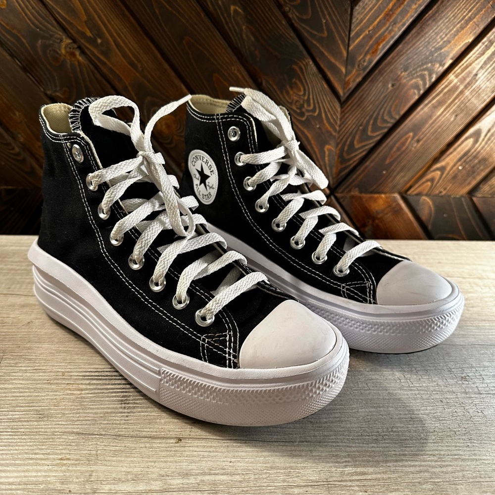 Black High-Top Platform Sneakers